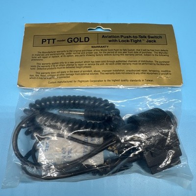 Aviation Headset Yoke Mount Push-To-Talk Switch PTT  Strap 1/4  Plug Pilot Radio