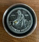 Engelhard - 1985 American Prospector - 1 oz .999 Fine Silver Round - Gold in Pan