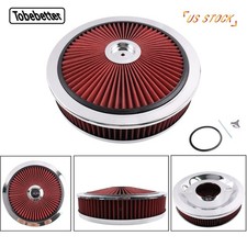 14 X 3 Thru Round High Flow Air Cleaner Washable W Lid Chrome For Bbc Sbc New 14 X 3 Thru Round High Flow Air Cleaner Washable W Lid Chrome For Bbc Sbc New