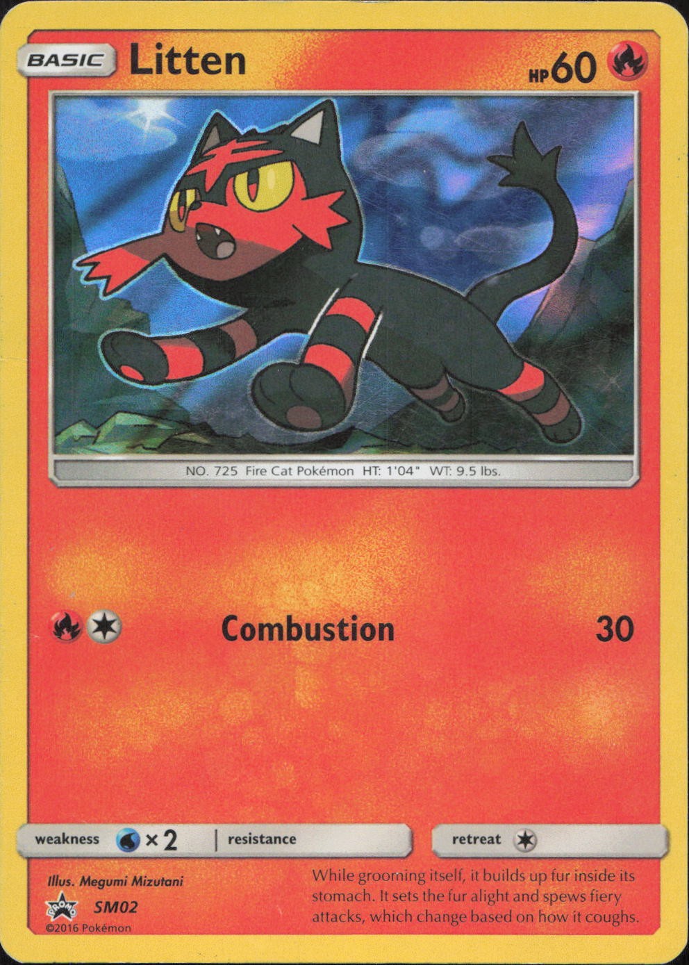 Litten - SM02 PROMO Holo Sun & Moon Promo Pokemon MP