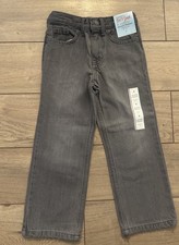 Cat  Jack Boys Relaxed Straight Gray Denim Jeans Adjustable Waist Size 4