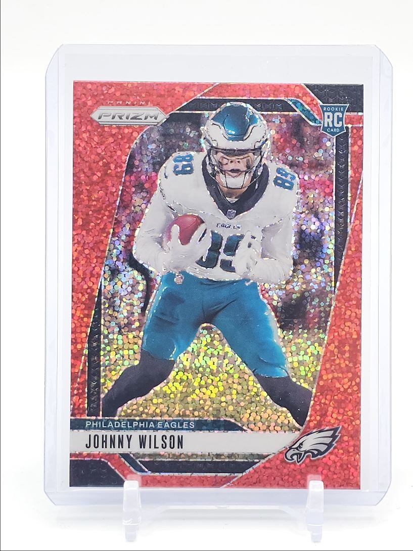JOHNNY WILSON 2024 PANINI PRIZM ROOKIE RED SPARKLE EAGLES #355 RC Q3983