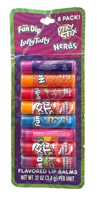 8pc Vintage GBG Beauty Fun Dip Laffy Taffy Pixy Stix+ Party Pack Lip Balm Set 1a