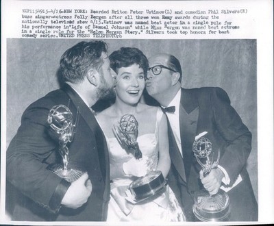 1958 Briton Peter Ustinov Phil Silvers Singer Actress Polly Bergen Emmy Photo