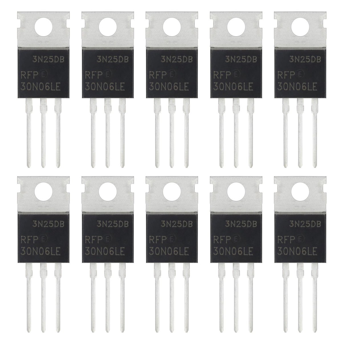 10 Pezzi MOSFET Di Potenza RFP30P05 Canale P 30A 50V 0,065 Ohm TO-220, Marca MTX-IC