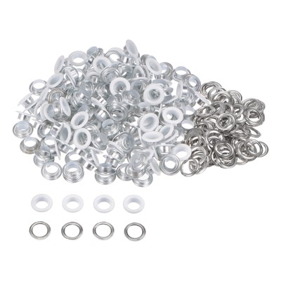 300set Grommets Kit Metal Eyelets 8mm 3/10'' Grommet for Shoes White