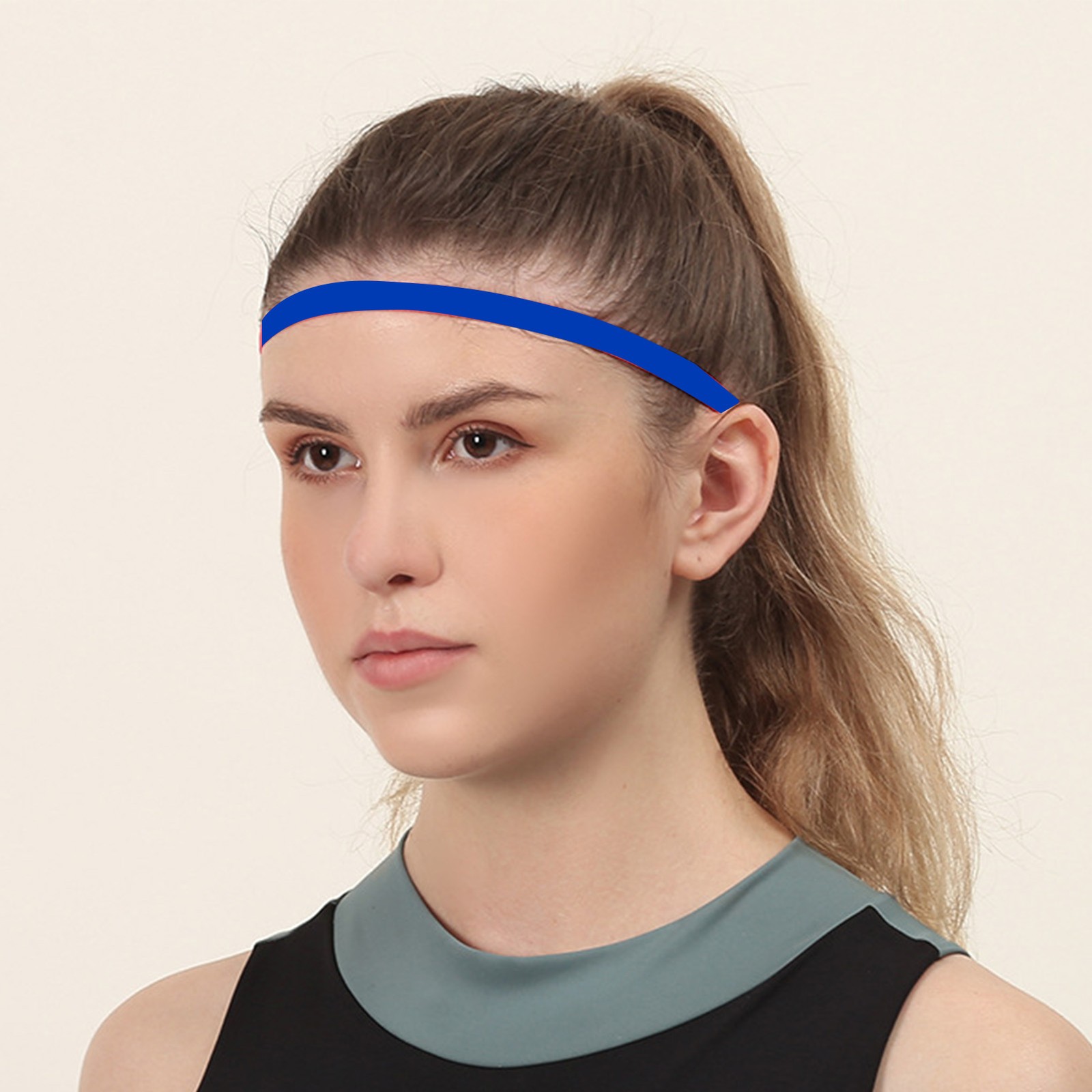 Thin Non Slip Elastic Sport Headband Hair Band With Silicone Grip Exercise
