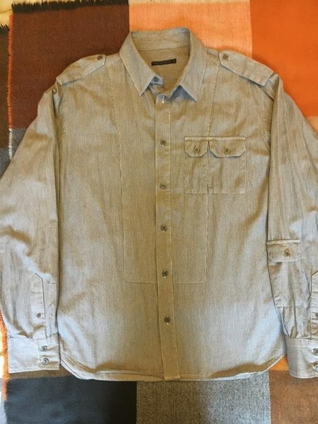 Men French Connection Shirt White Cotton L #8LPY
