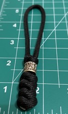 550 Paracord Knife/ Keychain Lanyard With Brass Beads / EDC Pendant
