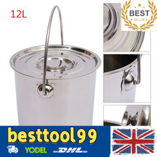 For Kitchen Industry Catering Use 12l Food-grade Stainless Steel Bucket With Lid