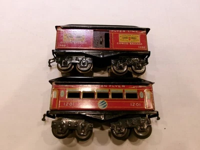 American Flyer Prewar O Gauge Passenger Car Set 1200/1201 - Image 1 of 3