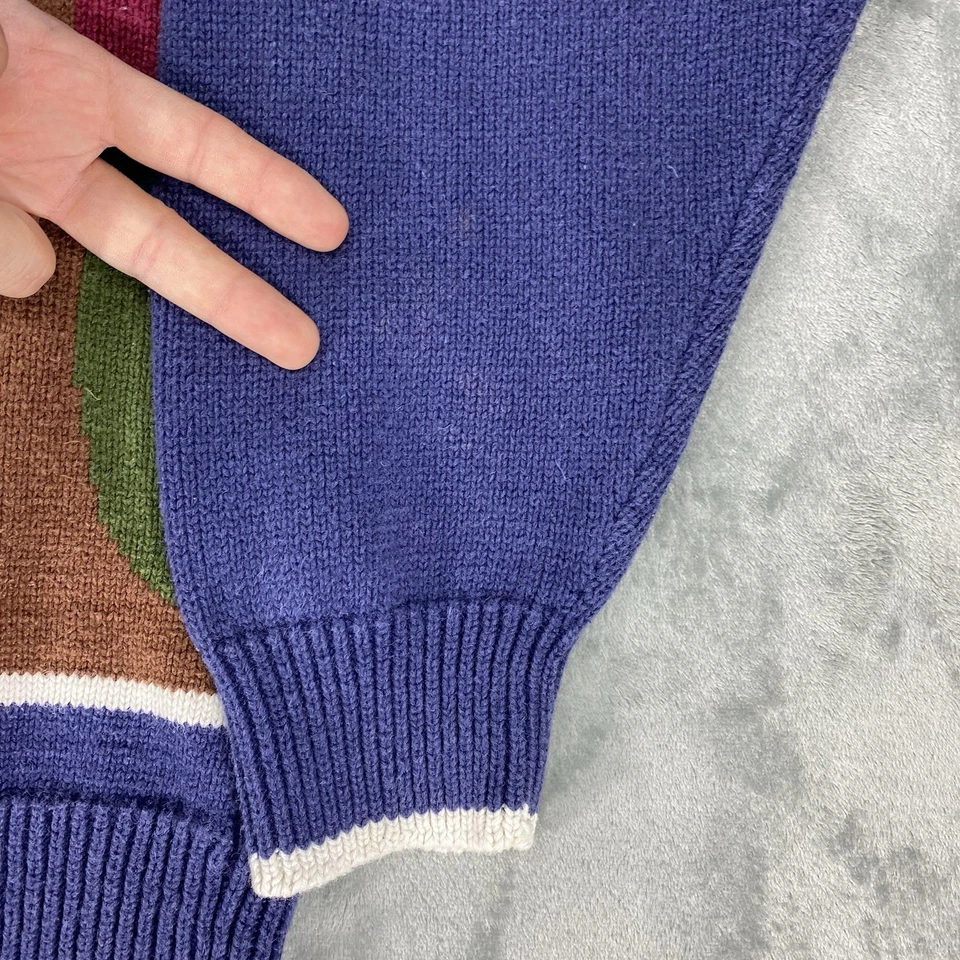 Suéter Vintage Par Cuatro Para Hombre Talla XL Multicolor Cuello en V Años 90 Golf Abuelo *LEER* Foto 2 de 4
