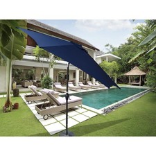 9FT Outdoor Patio Umbrella 1.49" Steel Pole 6 Ribs Push Button Tilt Crank Wind