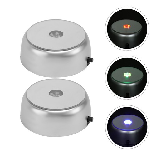 Expositor de pie de vidrio colorido de 2 piezas con base redonda de luz para cristales - Imagen 5 de 12