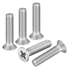 M2.5-0.45x12 Flat Head Machine Screws -50pcs -304 Stainless Steel -Silver