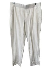 Denim and Co Pants Size Large Active Regular French Terry Ankle Gauze Detail