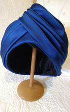 VINTAGE TURBAN HUT SEIDENSATIN HIGH-FASHION A...