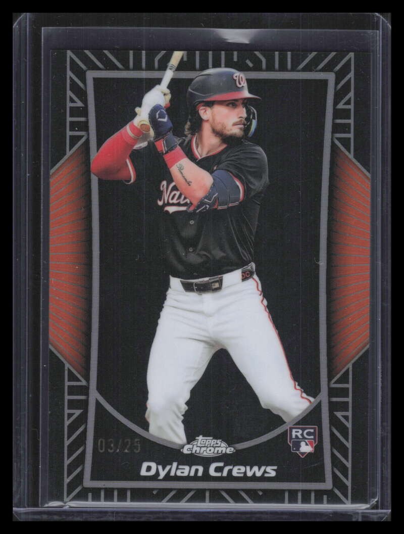 2025 Topps Chrome Shadow Etch Orange Refractor se14 Dylan Crews Rookie 3/25