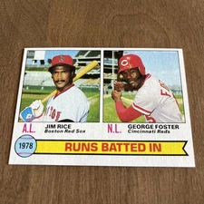 1979 TOPPS #3 JIM RICE/GEORGE FOSTER HOF PSA 8 NM-MT 1978 RBI LEADERS