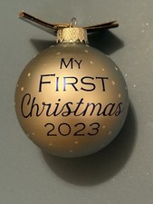 Baby  s first Christmas 2023 Glass Ornament