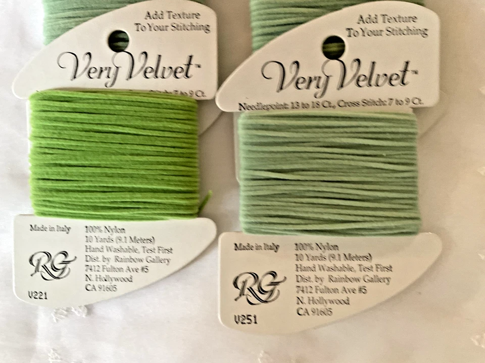 Needlepoint Embroidery Thread Rainbow Gallery Lot of 4 Very Velvet Greens New - Image 3 of 4