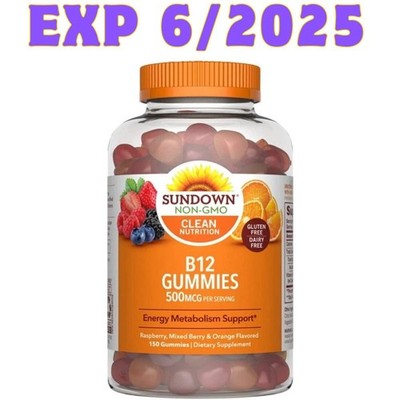 SUNDOWN B12 Gummies 500mcg Energy Metabolism Support 150 Count-SEE PIC FOR DATE
