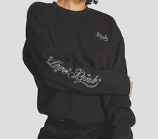 VICTORIA'S SECRET PINK CAMPUS FLEECE OVERSIZED CREW SWEATSHIRT size L
