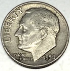 1958-D Roosevelt Dime - Circulated Condition - 90% Silver - US Coin - 2317