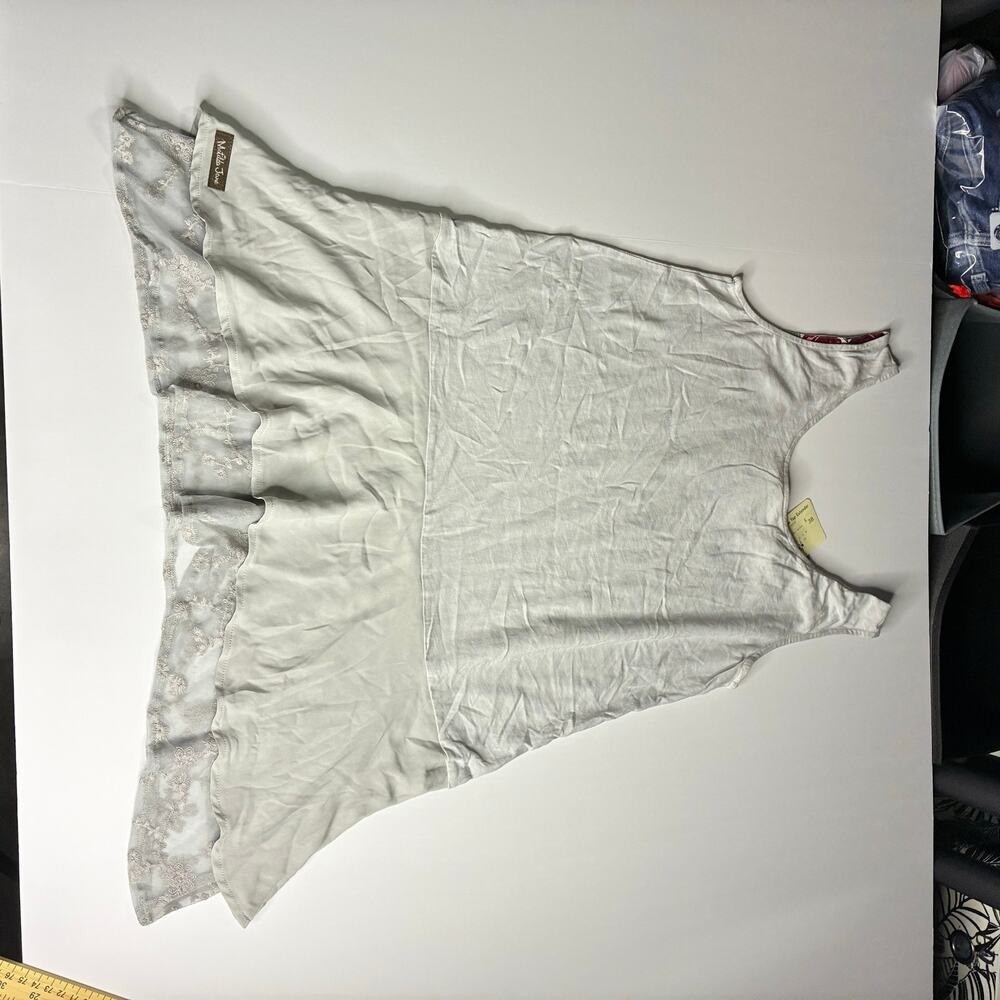 Matilda Jane NWT Gray Tank Lace Lined Top Boutique US M Cotton Ruffle Whimsygoth
