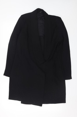 Zara Woman schwarzer langer Mantel Gr. 12 eleganter gefütterter Mantel