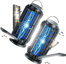 2 Pack Solar Bug Zapper, 3 Solar Charging Panels, 4200V Mosquito Zapper, Auto On