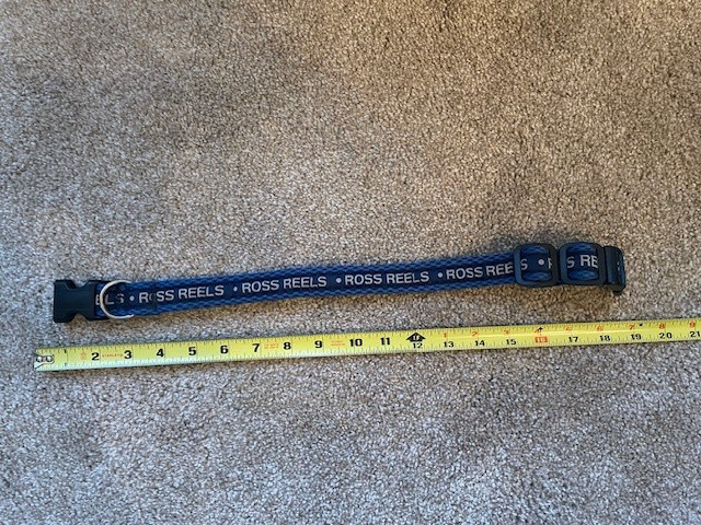 Ross Reels Dog Collar Blue Spiffy Dog Fly Fishing RARE Woven