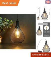 Versatile Battery-Powered Teardrop Pendant Light - Safe and Stylish 28cm Decor
