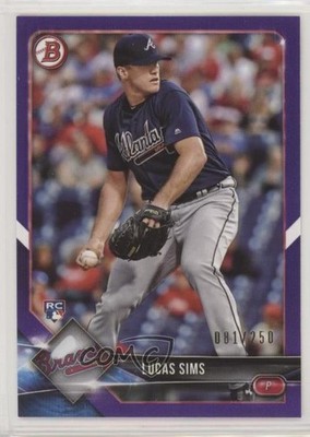 2018 Bowman Purple 81/250 Lucas Sims #82 Rookie RC z6b