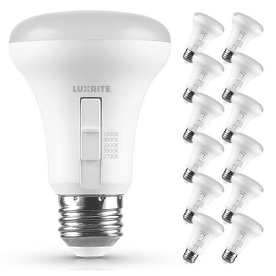 LUXRITE BR20 LED Light Bulb, 7W (50 Watt Equivalent), 5CCT 2700K - 5000K, CRI 90