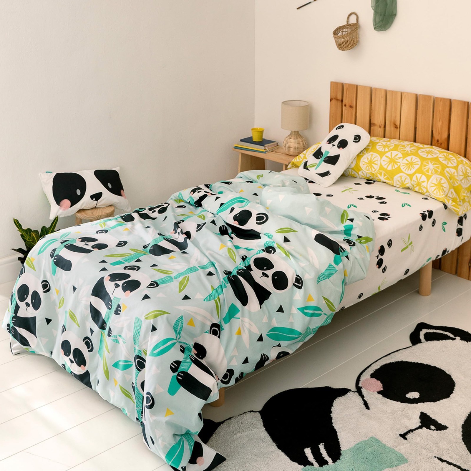 Panda garden blue Juego nórdico 2 piezas 155x220 cm (Cama 80/90) (M5C)