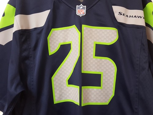 Seattle Seahawks Richard Sherman 25 jersey On Field LOB home blue Nike NFL XL - Picture 5 of 10