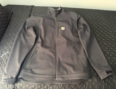 Carhartt Relaxed Fit  Rain Defender Full Zip Jacket w/ Pockets Gray L Tall 