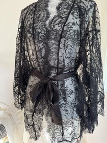 Agent Provocateur Kimono Daniela One Size Black Lace read description 