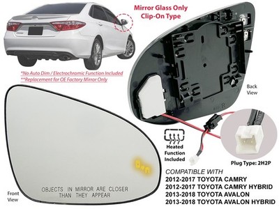 Mirror Glass for CAMRY 2012-2017 AVALON 2013-2018 with Blind Spot Passenger Side