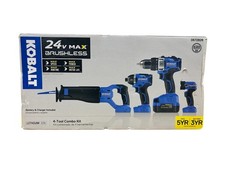 KOBALT 0672826- 4 PIECE TOOL SET, WITH BATTERY, CHARGER,  CARRYING BAG- RH