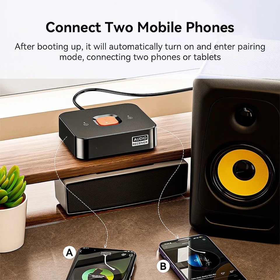 Wireless Audio Adapter Bluetooth 6.0 HiFi Empfänger mit 3.5mm AUX Cinch Buchse - Bild 4 von 4