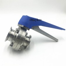 2-1/2" Trigger Multi-Position Handle Sanitary Butterfly Valve Clamp OD 77mm
