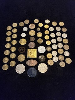 Collection Of Vintage Tokens 60 See Pictures Various Designs See Pics