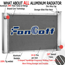29x19 Universal Aluminum 2 Rows Radiator For Heavy Duty Chevrolet Gm Chevy