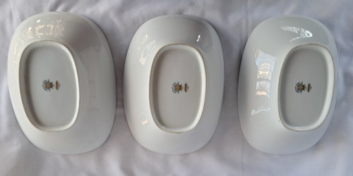 Noritake Pasadena 6311 Weiß China Platinrand (3) Gemüseschalen 9-3/4" Rosa Rose - Bild 3 von 14