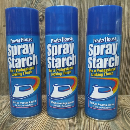 *3* POWERHOUSE Spray Starch Lot Professional Finish Wrinkle Resistant Easy Iron