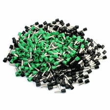 380Pcs 10AWG Wire E6012 Metal Tube Pre-Insulated Ferrules Terminals Black Green