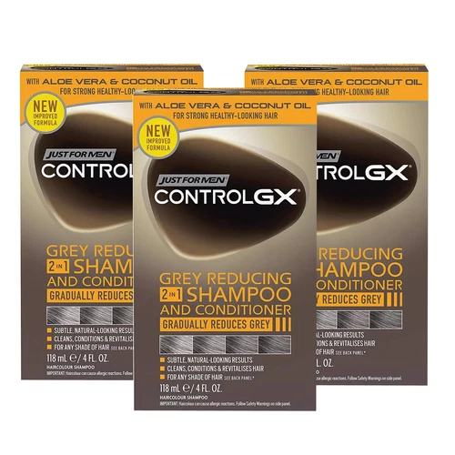 Just for men Control GX-2-in-1 Shampoo & Conditioner for Grey Hair x3 - Picture 1 of 8