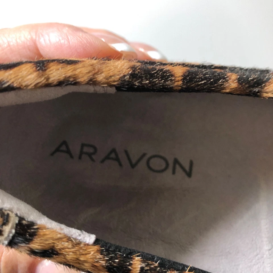 Женские мокасины Aravon Abbey размер 8D леопардовый принт бит без шнуровки комфортные повседневные туфли - Изображение 3 из 4